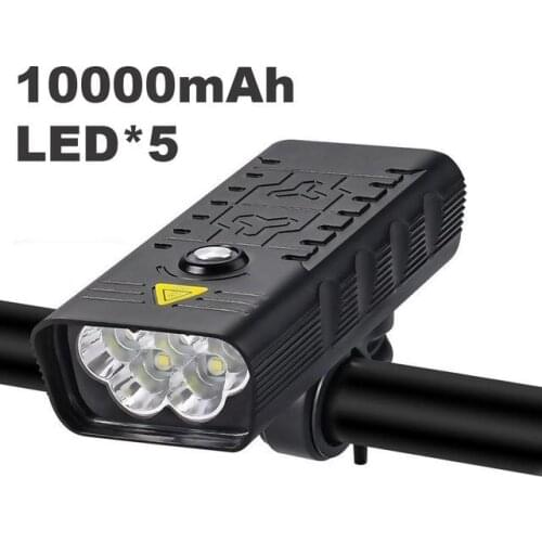 10000mAh Bike Light USB Rechargeable 3000 Lumens Bike Headlight 5T6 LED Super Bright Flashlight Front Lights and Back Rear light