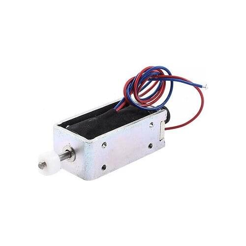 18V 2.25A 7mm Stroke 0.56Kg Force Wired DC Push Pull Type Solenoid Electromagnet