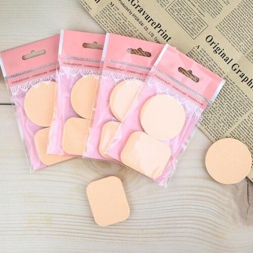 2 Pcs/Set Facial Cosmetic Puff Smooth Wet Dry Dual Use Sponge Cosmetic Puff Double-Sided Soft Makeup Tool for Girl