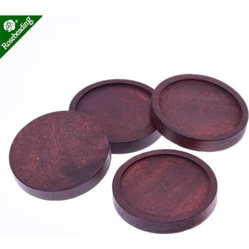 20pcs 30mm wood Round Pendant Blanks,wood bracelet settings Bezel,Bezels Trays