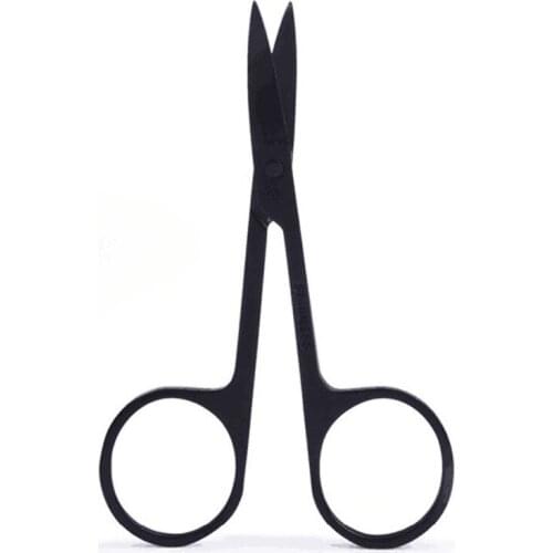 3pcs Professional Portable Useful Stainless Steel Black Elbow Eyebrow MiniScissors Curved Pedicure Dead Skin Remover Makeup Tool