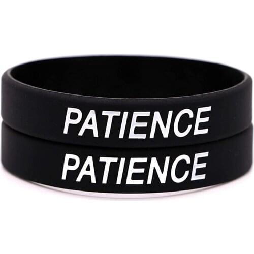 300pcs PATIENCE Silicone Bracelets Rubber Wristbands Free Shipping by DHL