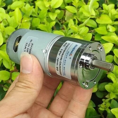 37MM Micro 555 Full Metal Gear Motor DC 6V~12V 80RPM Slow Speed High Torque Gear Reducer DC Motor Forward and Reverse Motor