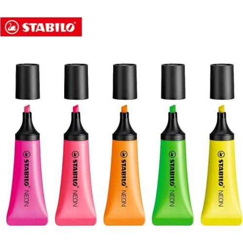 5Pcs STABILO 72 Highlighter Neon Marker PenToothpaste Appearance Large Capacity Creative And Eye-catching Art School Supplies