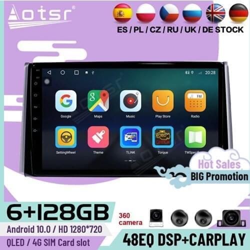 6+128G Carplay Multimedia Stereo Android 10 Player For Toyota RAV4 2019 GPS Navigation Auto Car Radio Video Receiver Head Unit