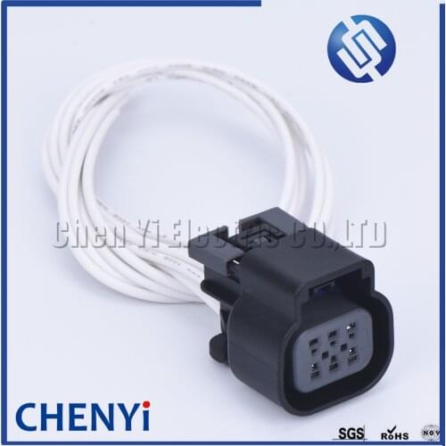 1 set 6 Pin 15355297 15418498 Automotive Waterproof Female Plug Throttle Motor Drive Connector Socket for BUICK with 30cm wire