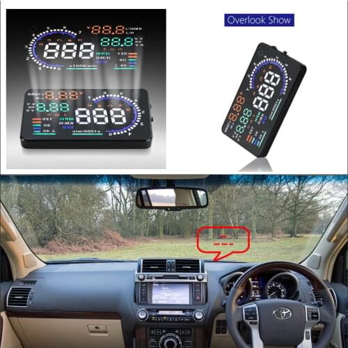 Car HUD Head Up Display For Toyota Prado Land Cruiser LC 200 2008-2018 Refkecting Windshield Screen Driving Projector