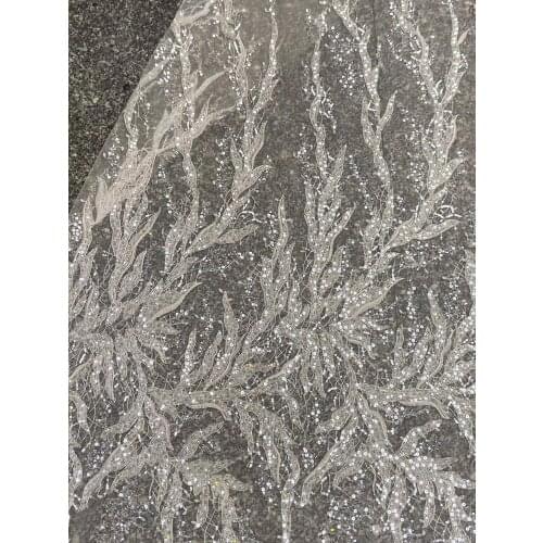 Beaded lace long branch shape beaded lace African Lace Fabric Embroidered Lace For Dress 10 yards/Lot