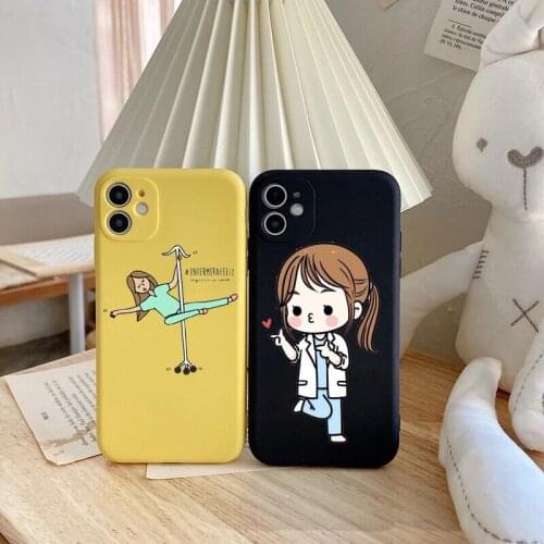Social services psychology Doctors Nurse yellow TPU soft Case For iPhone 12pro max 11Pro MAX 7 8 Plus XR XSMax SE 12mini cover