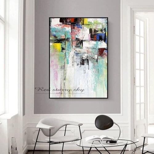 Pure hand-painted canvas oil painting handmade color abstract painting living room wall painting home decoration art frameless p