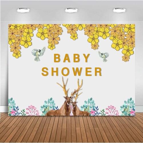 Newborn Baby Shower Backdrop for Photography Elk Background for Photo Studio Party Decoration Banner Safari Jungle Theme 574