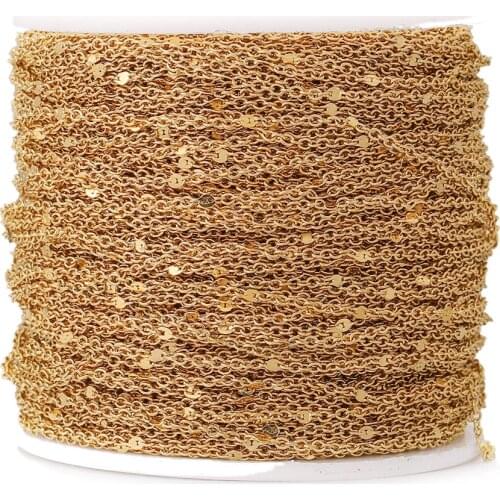 2Meter Stainless Steel Cable Chain for Gold Chains Necklace for Diy Jewelry Making Supplies Bulk Items Wholesale Lots NK Crafts