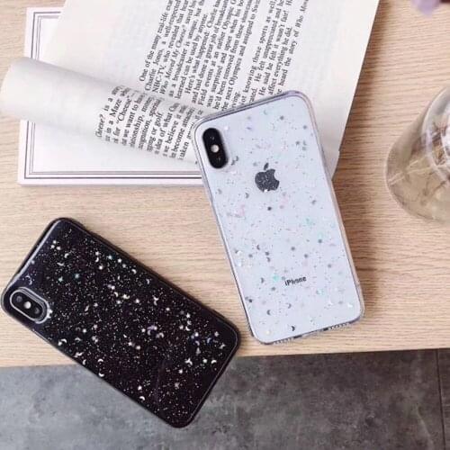Creative Glitter Phone Case For iPhone 11 Pro X XR XS Max 7 8 6 6s Plus Love Heart Stars Moon Bling Soft Cover