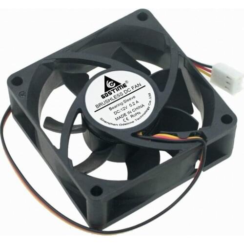 Gdstime 7025 Fan 7cm 70mm 70x70x25mm DC 12V 3Pin Computer PC Case Cooling CPU Cooler