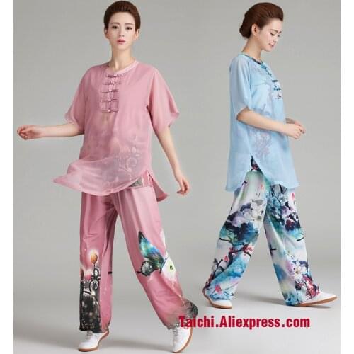 Short Sleeve Chi Summer Practice Tai Chi uniform Tai Chi Suit Kung Fu Clothing for woman