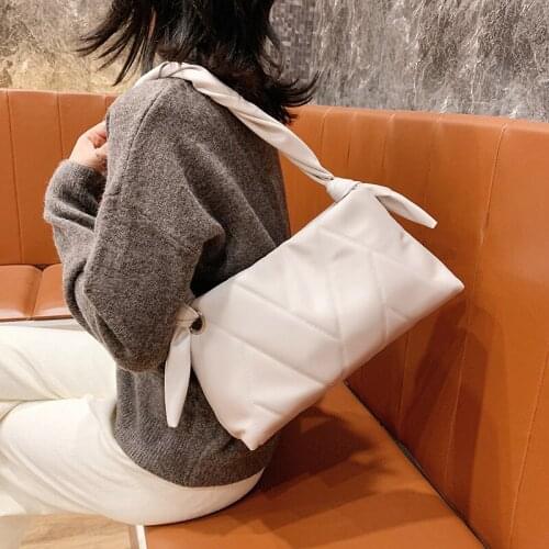 Fashion 2021 new small bag cute Korean pleated hand bag soft PU slant across the bag