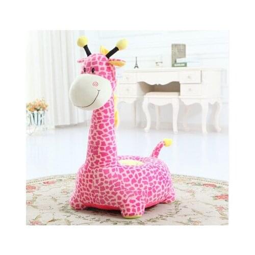 Cartoon pink giraffe plush sofa tatami toy, childrens sofa floor seat cushion large 60x45cm 0218