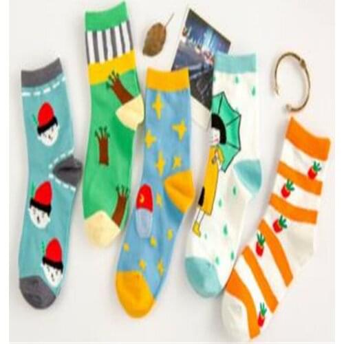 Diamond gradient male socks happy female socks gift bear street skateboard sock socks in the boom-125