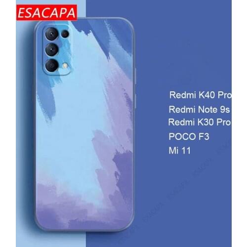 Colorful Soft Phone Case for Redmi K40 Pro K30 K20 Note 9s 9 Pro Max POCO F3 Mi 10 Note 10 Lite Watercolor Silicone Back Cover