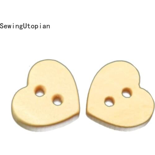 50PCS 2-Holes Cute Heart Wood Buttons Sewing Scrapbook Clothing Gifts Crafts Handwork Accessories Wooden Button