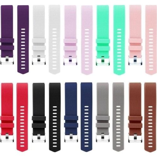 Pure Color Soft Silicone Replacement Watch Band Watch Bracelet for Fitbit Charge 2 Women Men Black Wrist Strap Belt For FitBit 2
