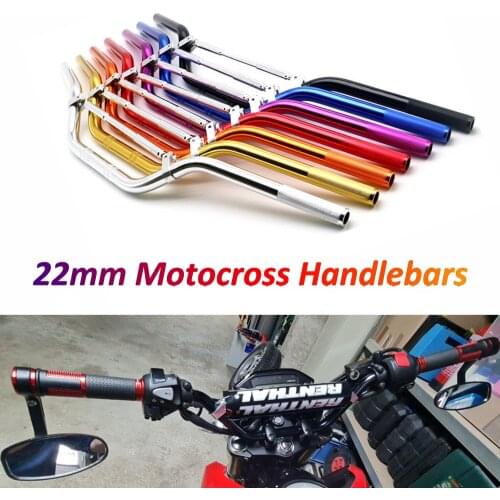 22mm Motorcycle Handlebars Motocross Aluminum Steering Wheel with Balance Bar for Dirt Pit Bike ATV 50cc 70cc 110cc 125cc 140cc