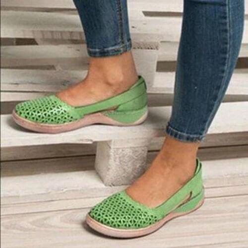 Women Orthpedic Sandals Woman 2020 Hollow Out Loafers Womens Vintage Slip On Wedges Ladies Casual Summer Autumn Female Shoes