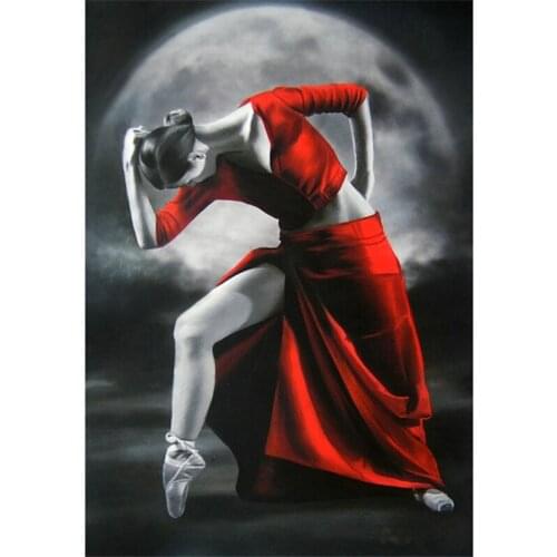 Diy diamond painting full square rhinestone handcraft cross stitch room decorations Red dancer Diamond Embroidery A6520R