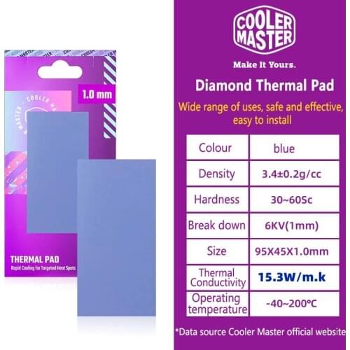 Cooler Master Diamond Heat Dissipation Silicone Pad 15.3W/MK For CPU/GPU SSD solid state drive Water Cooling Thermal Pad