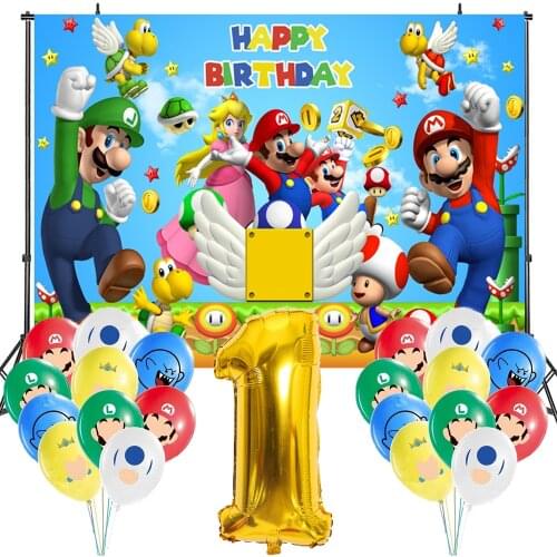 Super Bro Birthday Party Decorations Baby Shower Mermaid Birthday Balloons 2years Party Decoration Set Accessories
