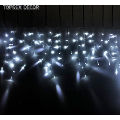 Toprex 3m cool white LED icicle lights christmas backyard lighting chain festival diwali lights garden decoration