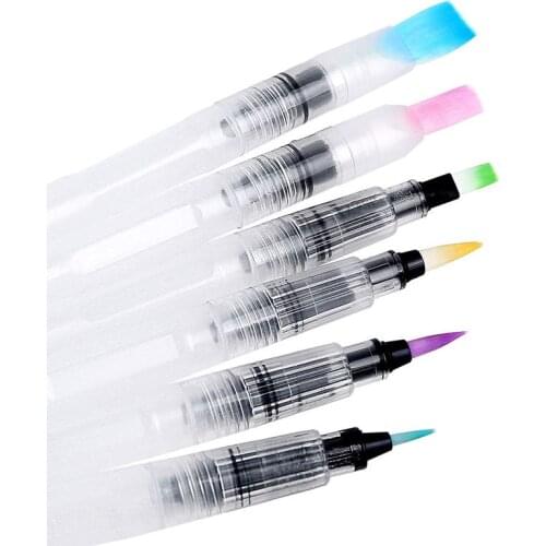 Water Coloring Brush Pens,Set of 6 Watercolor Painting Brushes for Water Soluble Colored Pencils, Water Color Markers, Pigment