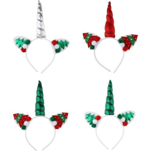 Magical Christmas Unicorn Horn Headband Party Favors Decorations for