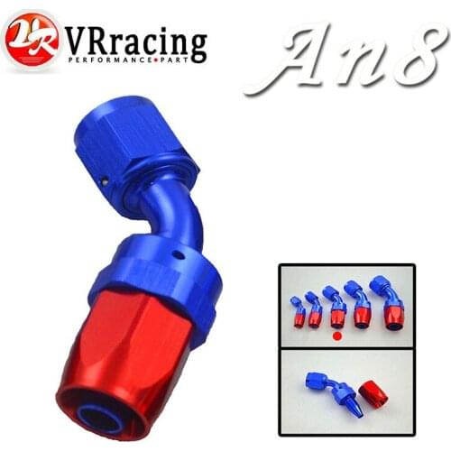 VR - 8 AN AN-8 45 Degree Aluminum Swivel Hose End Fitting Adapter Oil Fuel Line VR-SL1045-08-311