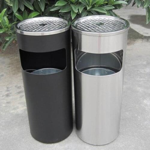 High Quality Vertical Hotel Round Trash Can Thick Ash Bucket Round Peel Bucket 25*25*60cm Double Barrel Design Garbage Bag HWC