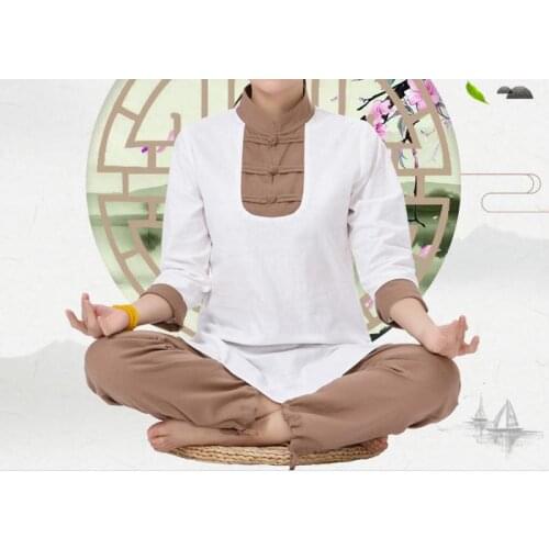 Newest cotton&linen summer&spring female outfit suits autumn outfit meditation yoga clothing householder uniforms