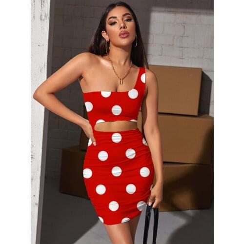 Giyu Brand Colorful Dresses Women Dots Bodycon Dress Novel Pleating Harajuku Halter Sleeveless Womens Clothing Plus Size Short