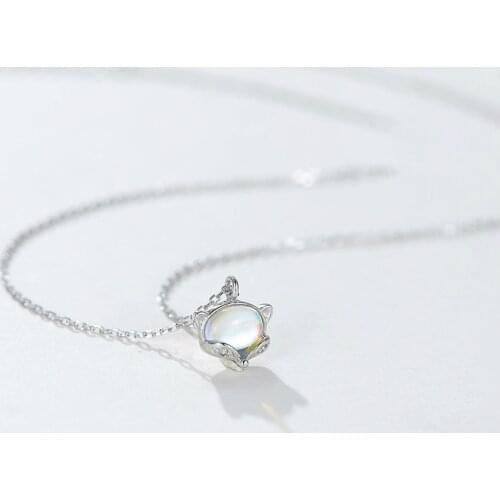 Sterling Silver Little Fox Pendant Necklace S925 Sterling Silver Ladies Korean Personality Sterling Silver Necklace