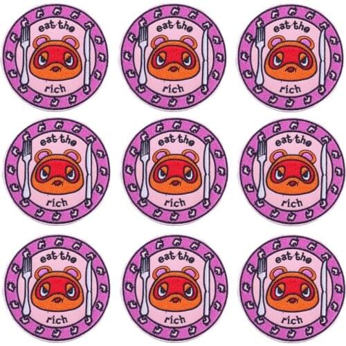 10pcs Bear Patch Badge Iron On Patches On Clothes beautiful Stripe Sewing Patch Embroidered Patches For Clothing applique diy