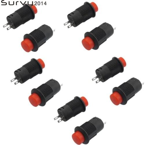 10PCS Momentary SPST NO Red Round Cap Push Button Switch 1.5A 250VAC 3A 125V AC diy electronics