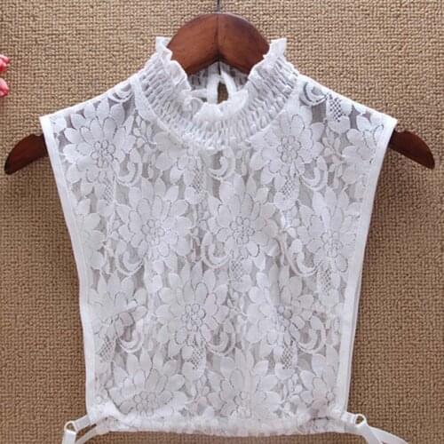 2020 Hot womens New Shirt Fake Collar multi-layer Lace Pleated Hollow Chrysanthemum Detachable Shirt Fake Tie