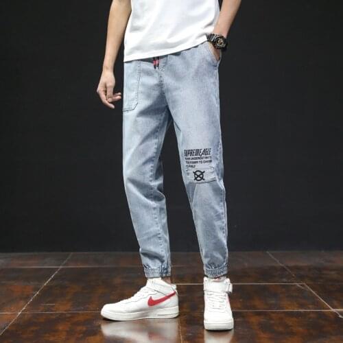 2021 Summer And Spring New Men Jeans Fashion Loose Denim Pants Elasticity Straight Casual Student Trousers Plus Size 28-42