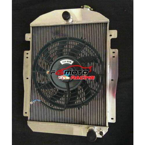 3 ROW Aluminum Radiator + Fan For Chevrolet Chevy GMC Pickup Truck W/Small Block SB 350 V8 1937 1938 MT 37 38 Pick up