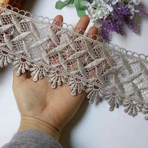 3 Yards Embroidered Flower Lace Ribbon Trims for Costumes Sofa Home Textiles Curtain Trimmings Dress DIY Applique Polyester