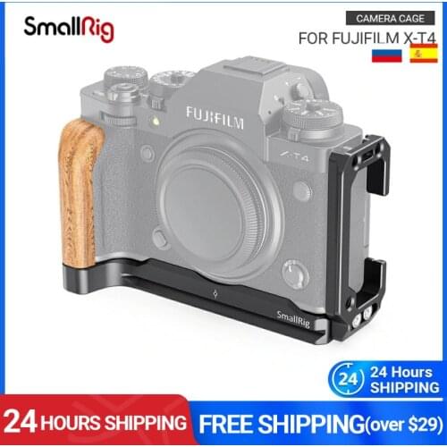 SmallRig Quick Release X-T4 L Bracket Plate With Wooden Grip for FUJIFILM X-T4 Arca Standard L Plate Camera Mounting Plate- 2811
