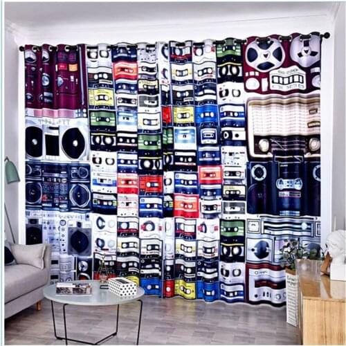 Decoration curtains Customized new bedroom living room bay window personality creative background thickened curtains