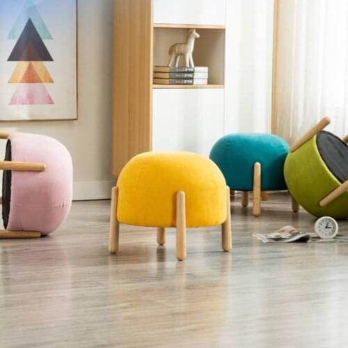 Детская мебель Nordic Solid Wood Household Changes Shoe Sofa Childrens Stool Low Seat Originality Lovely Small Round Stools