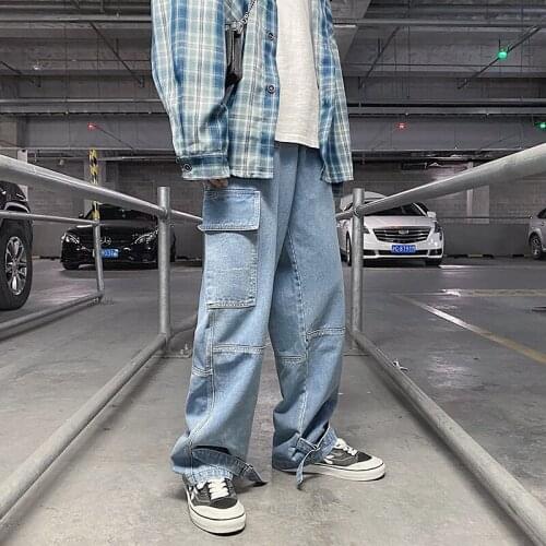 Men Jeans Wide Leg Denim Trousers Oversize For Male Baggy Pants Mens Jeans Masculino Hip Hop Pantalones 5XL Homme Streetwear 4X