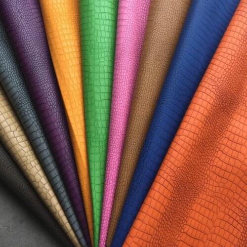 NEW Faux PU Leather Fabrics 0.7mm Thickness Synthetic Leather Crocodile Decorative Wall Artificial Leather Material Wholesale