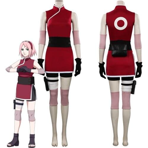 Haruno Sakura Cosplay Costume Adult Men Girls Skirt Uniform Suit Halloween Carnival Costumes